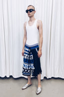 Collegiate Fair Isle Cotton Sweater Shorts