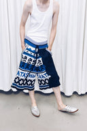 Collegiate Fair Isle Cotton Sweater Shorts