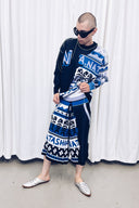 Collegiate Fair Isle Cotton Sweater Shorts