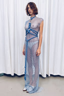Chainmail Maxi Crystal Dress w/ Shabori Rope Harness