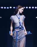 Chainmail Maxi Crystal Dress w/ Shabori Rope Harness