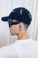 Ball & Chain Hat - Black w/ Pearls