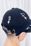 Ball & Chain Hat - Black w/ Pearls