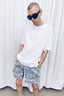 NATASHIA. Shadow Puff Logo Tee - White