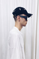 Ball & Chain Hat - Black w/ Pearls