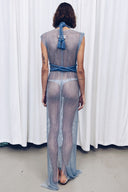 Chainmail Maxi Crystal Dress w/ Shabori Rope Harness