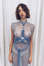 Chainmail Maxi Crystal Dress w/ Shabori Rope Harness