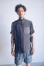 Mandarin Collar Short Sleeve Silk Button Down