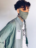Face Mask - Green Corduroy