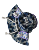 Samurai Bucket Hat - Patchwork Denim Bandana Lilac