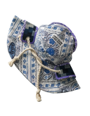 Samurai Bucket Hat - Patchwork Denim Bandana Lilac