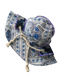 Samurai Bucket Hat - Patchwork Denim Bandana Lilac